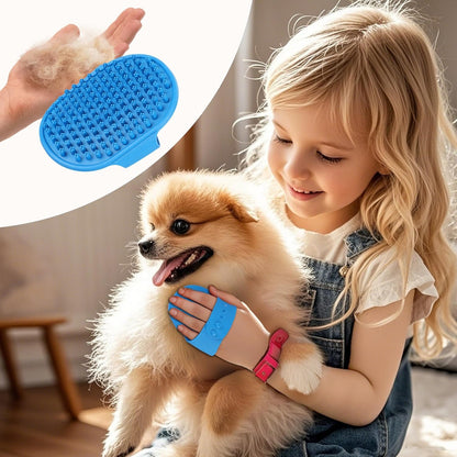 NVNAN Pet Hair Removal Glove for Dogs & Cats, 2-in-1 Deshedding Brush & Massage Mitt - Grooming Gloves for Shedding Control, Bathing and Washing, Safe for Short/Long Hair Pets 2-Pack (Blue)
