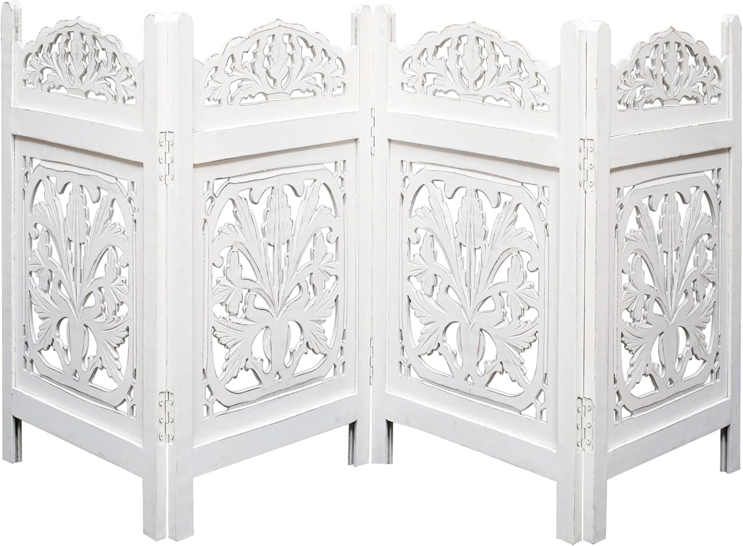 Freestanding Pet Gate for Dogs, Foldable Wooden Dog Gate for House, Indoor Dog Gate for Stair, Doorway, House Design Gates for Dogs Indoor, 72 Inch Wide, (18" x4 Panels 72 inch), Burnt Finish