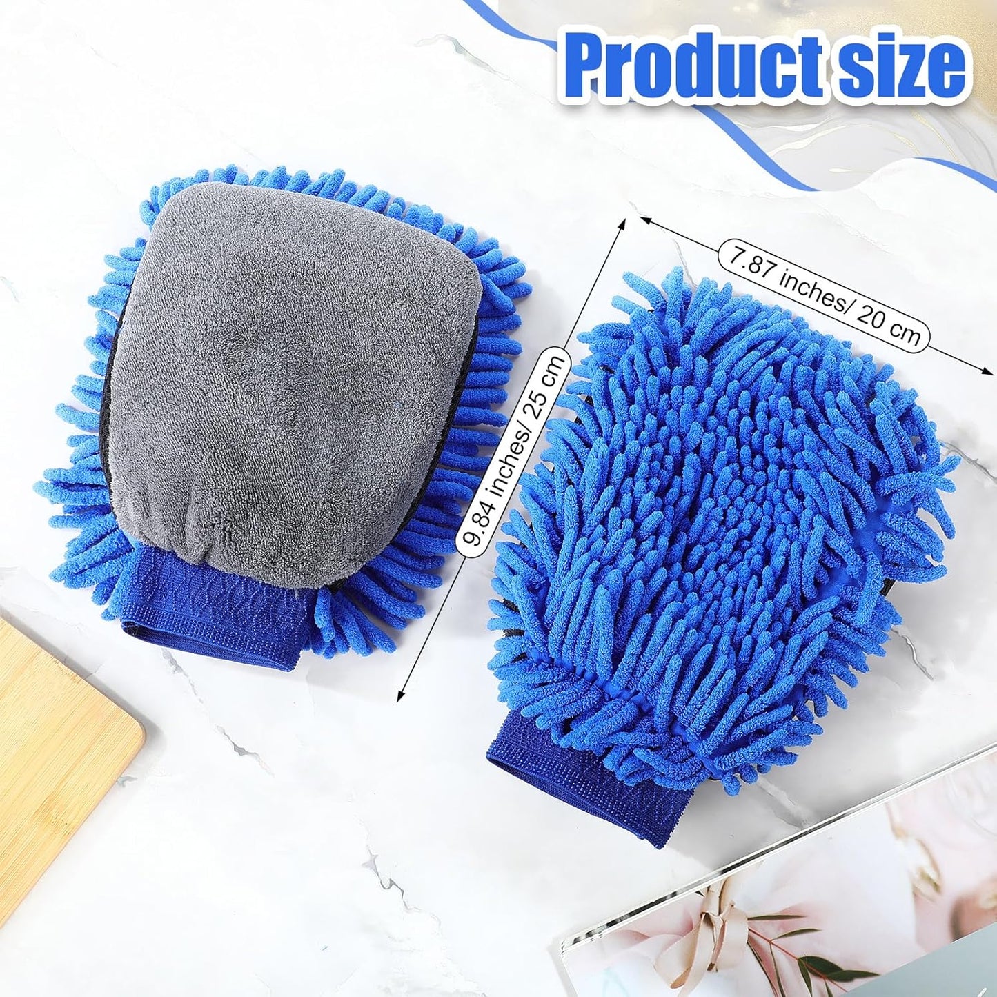Teenyyou 2 Pcs Dog Towel Mitt Dry Bath Gloves Chenille Microfiber Paws Clean Pet Hair Washing Gloves Dog Grooming Mitts Bath Supplies for Cats Rabbits Horses Suitable for Long/Short/Poodle Fur(Grey)