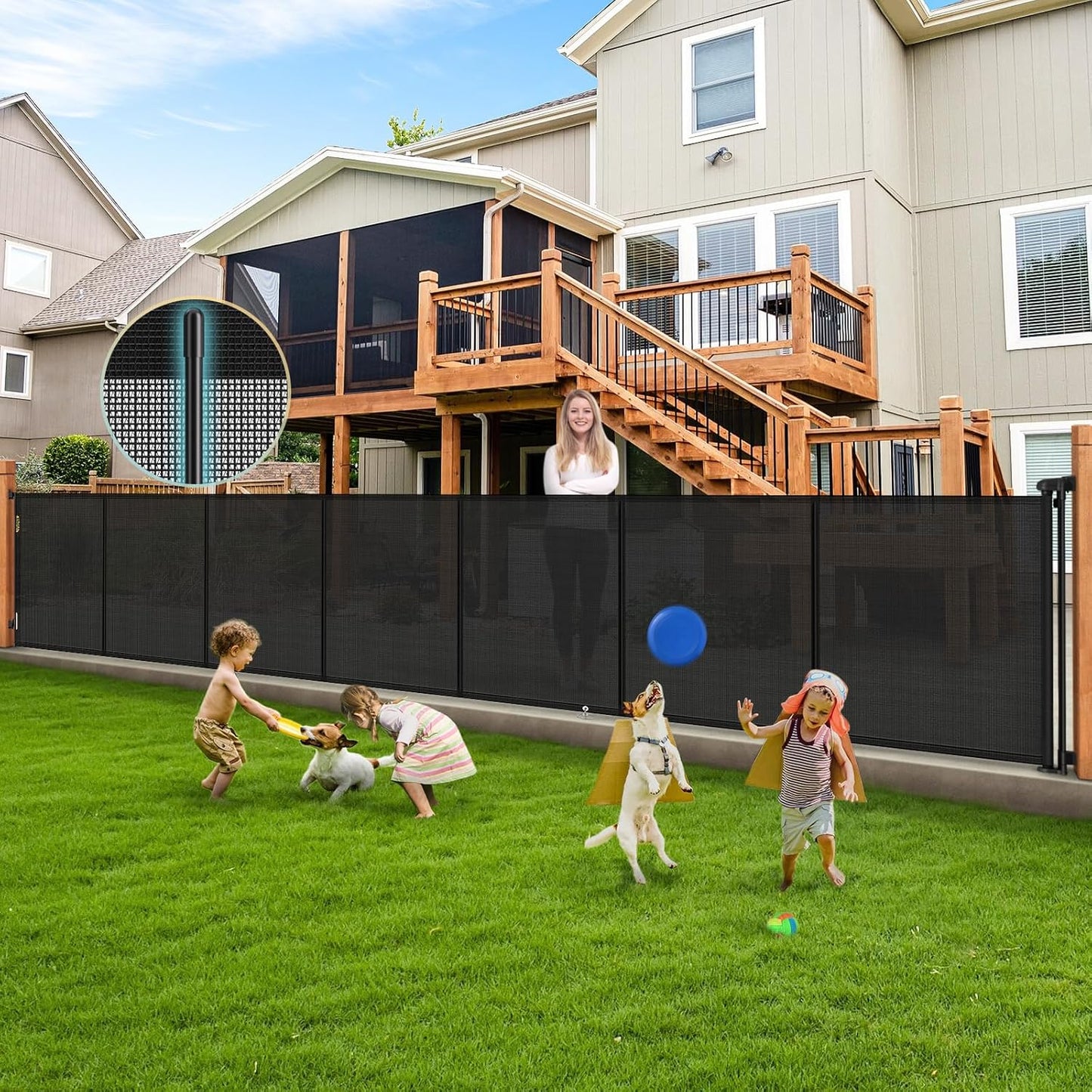 160 Inch Retractable Baby Gates Extra Wide, 42 Inch Extra Tall Retractable Gate, 13 FT Reinforced Retractable Dog Gate with Reinforcement Rod to Prevent Crawling Through, for Doorways, Stairs, Hallway