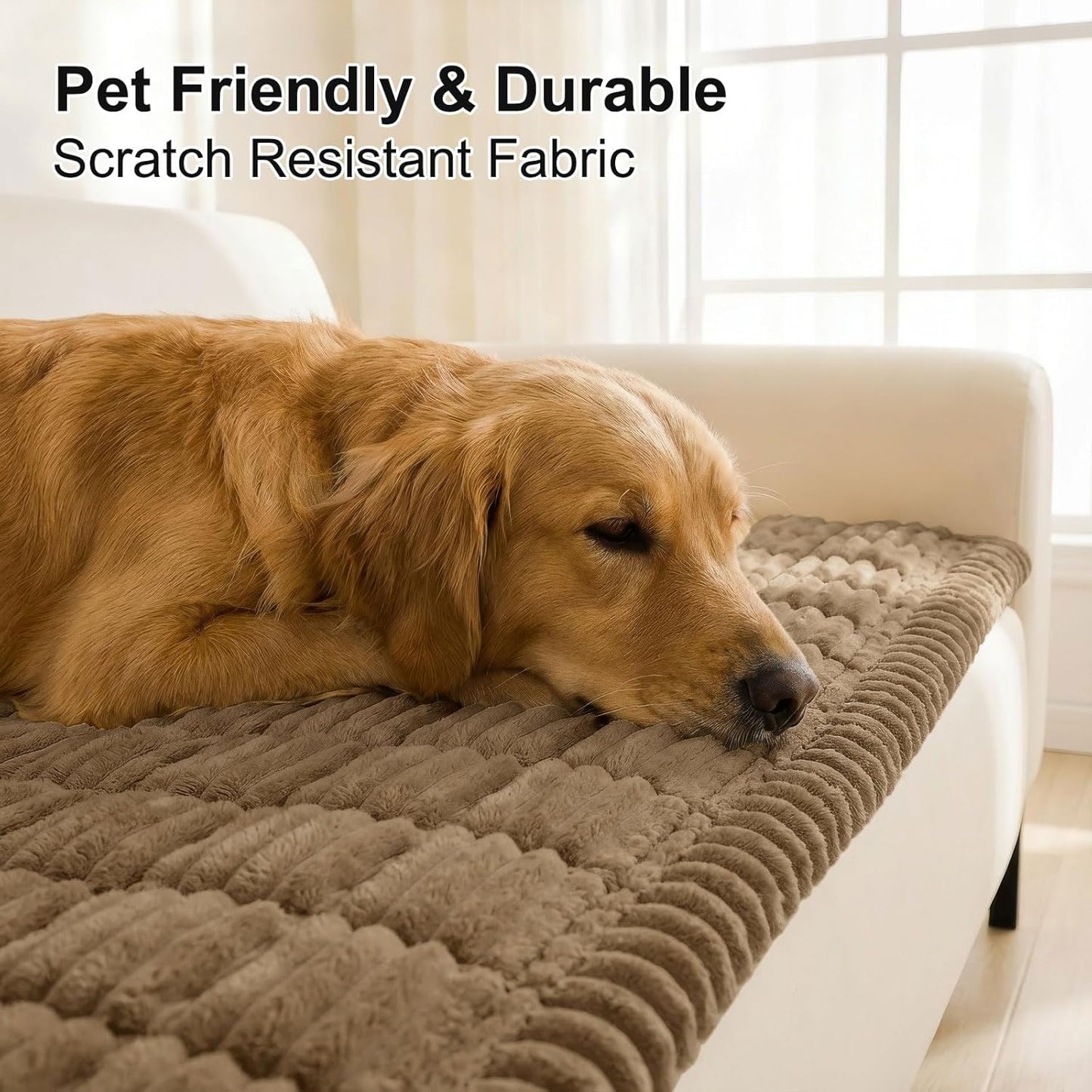 Smiry Couch Cover for Dogs, Non Slip Washable Sofa Protector for Pets, Soft Furniture Cover for Leather & Fabric Couches, Cozy Protect Against Fur, Dirt & Everyday Messes (Dark Grey, 27.6" x 59")