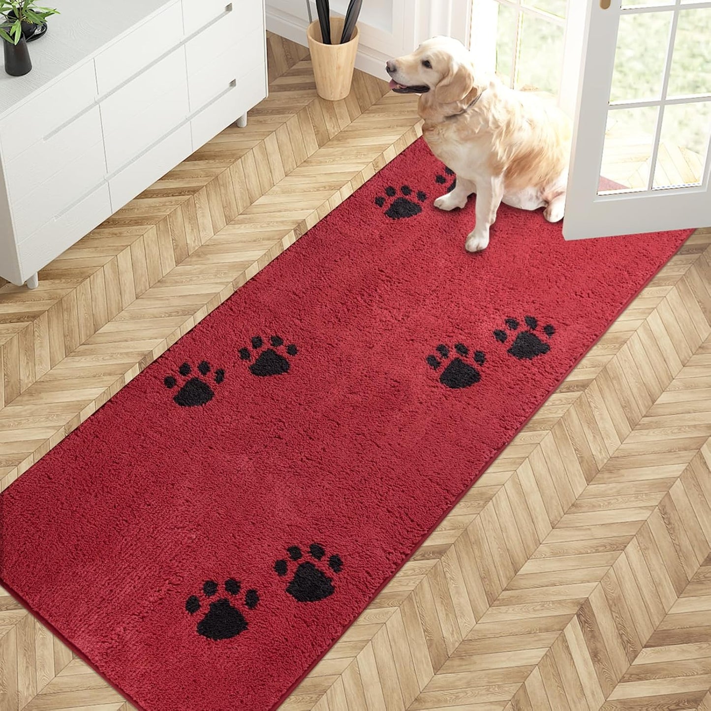 PURRUGS Dirt Trapping Door Mat 20" x 31.5", Non-Skid/Slip Machine Washable Microfiber Entrance Rug, Shoes Scraper, Dog Doormat, Super Absorbent Floor Mat for Muddy Wet Shoes and Paws, Grey