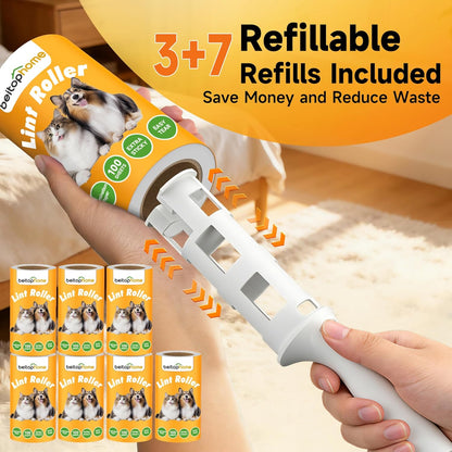 Lint Roller, 800-Sheet Extra Sticky Rollers for Pet Hair, 4 Handles, Value Pack for Dogs, Cats, Clothes, Carpet, Furniture