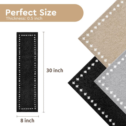 tchdio Stair Treads Landing Mat Non Slip, Soft Stair Treads for Wooden Steps Indoor, Stair Carpet Treads Reusable Adhesive for Kids Elders and Pets, Washable Stair Rugs Stair Runner 31"x31" Beige