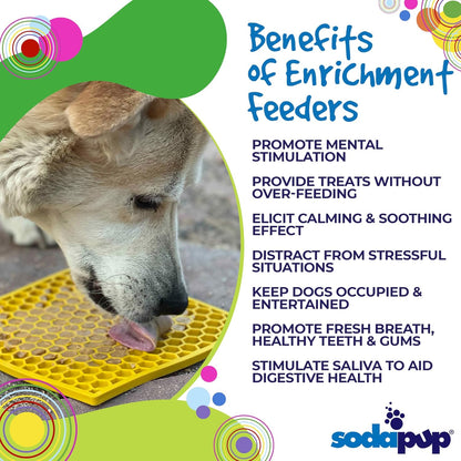 SodaPup Flower Power eMat – Durable Lick Mat Feeder Made in USA from Non-Toxic, Pet-Safe, Food Safe Rubber for Mental Stimulation, Avoiding Overfeeding, Fresh Breath, Digestive Health, & More