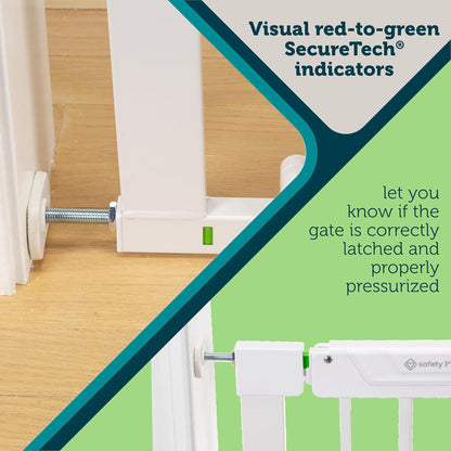 Safety 1st Pressure Mounted Baby Gates for Doorways with SecureTech, Baby Gate with Door, Pet-Friendly Design, No Drilling, 29-38"