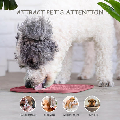 ChefAide 2 Pack Lick Mat for Dogs,Cats,Upgraded 8.5×8.5 inches Licking Mats with Suction Cups,Slow Feeder Licking Pad for Anxiety Relief and Boredom Reducer,Suitable for Dog Training Set 3