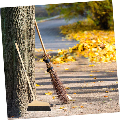 Horsehair Broom with Long Handle Soft Pine Bristles for Indoor Hardwood Floor Tile Surface Cleaning Sweeping Tool 37.00In