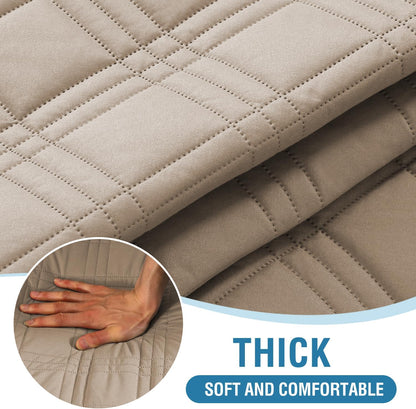 H.VERSAILTEX 100% Waterproof Slipcovers for Couches and Sofas Modern Pet Couch Cover Thick Soft Furniture Protector with Elastic Straps(Sofa, Lily Pad/Beige)