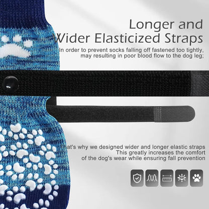EXPAWLORER Anti Slip Dog Socks to Prevent Licking Paws, Dog Shoes for Hot Pavement, Dog Booties for Small Medium Large Senior Dogs, Traction Control Boots & Paw Protectors for Hardwood Floors