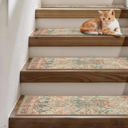 sarben Non Slip Stair Treads for Wooden Steps 15PCS - 8"x30" Indoor Safety Carpet, Edging Mats with TPE Adhesive Backing, Pet and Elderly Friendly Stair Rugs (Taupe) - Colors B