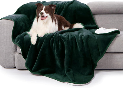 gogobunny Waterproof Blanket for Bed Couch Sofa, Liquid Pee and Fur Proof Pet Blanket for Dog Puppy Cat, Reversible Sherpa Fleece Throw Blanket Furniture Cover Protector (Grey, 50x60 inches)