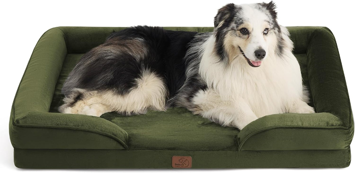 Bedsure Orthopedic Dog Bed Medium Size Dogs - Washable Small Medium Dog Cat Bed Waterproof, Comfort Cats Couch Sofa with Washable Removable Cover, Pets Bed with Nonskid Bottom, Grey, 28"