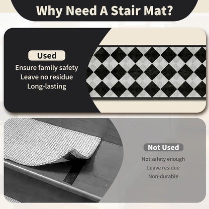 Non-Slip Stair Treads for Wooden Steps 15pcs,8"x30" Stair Carpet Treads for Indoor Use,Peel and Stick Stair Runners,Washable Reusable Adhesive Backing,Pet-Friendly Stair Capet for Kids,Elders,Dogs