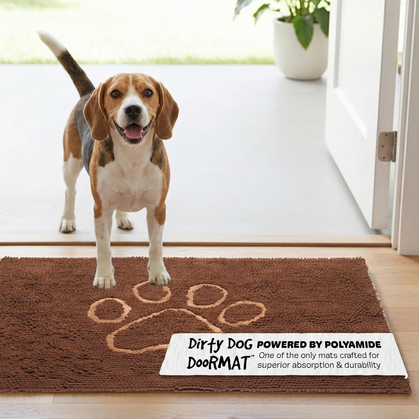 Dog Gone Smart Dirty Dog Doormat - Fast Drying Rug with Super Gripper Backing for Clean Floors - Super Absorbent and Machine Washable Mat for Muddy Paws - Grey