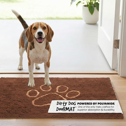 Dog Gone Smart Dirty Dog Doormat - Fast Drying Rug with Super Gripper Backing for Clean Floors - Super Absorbent and Machine Washable Mat for Muddy Paws - Grey