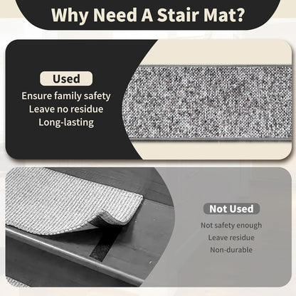 Non-Slip Stair Treads for Wooden Steps 15pcs,8"x30" Stair Carpet Treads for Indoor Use,Peel and Stick Stair Runners,Washable Reusable Adhesive Backing,Pet-Friendly Stair Capet for Kids,Elders,Dogs