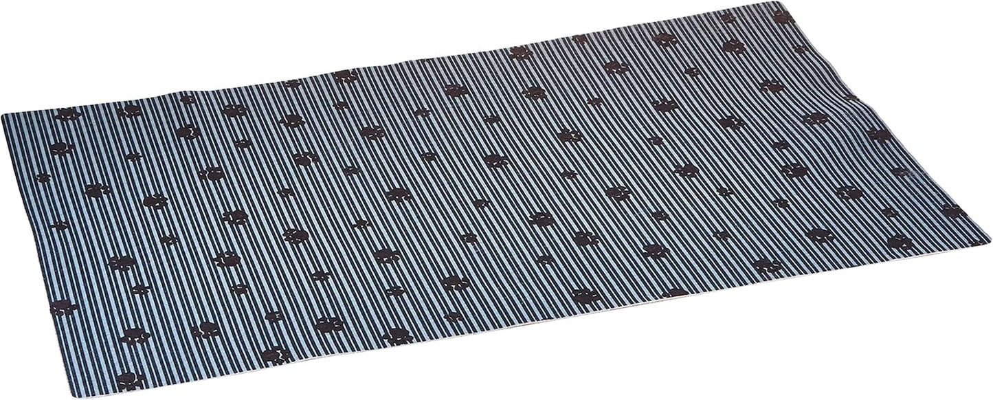 Drymate Pet Bowl Placemat, Dog & Cat Food Feeding Mat - Absorbent Fabric, Waterproof Backing, Slip-Resistant - Machine Washable/Durable (USA Made) (12” x 20”) (Indigo)