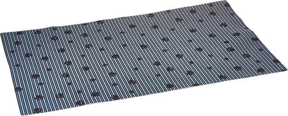 Drymate Pet Bowl Placemat, Dog & Cat Food Feeding Mat - Absorbent Fabric, Waterproof Backing, Slip-Resistant - Machine Washable/Durable (USA Made) (12” x 20”) (Indigo)