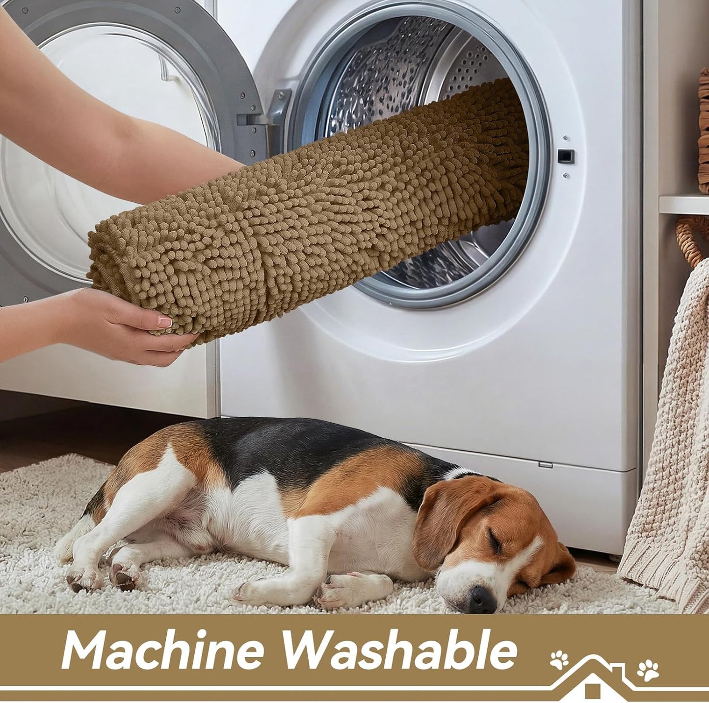 Bcoimo Super Absorbent Dog Door Mat, 30"*20" Anti Slip Mat for Muddy Paws, Pet Rugs for Dirty Paws Washable that Absorbs Moisture and Dirt, for Dog Cage and Pet Resting Carpet