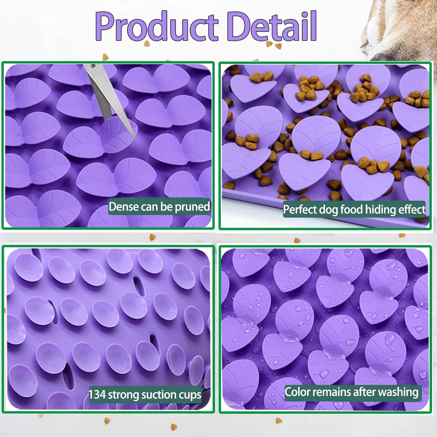 Small Silicone Snuffle Mat for Small Dogs Puppy Cat Slow Down Eating,Slow Feeder Lick Mat for Dry Wet Food for Pet Training Smell,Encourages Natural Foraging Skill,Relieving Stress