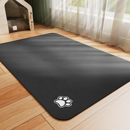 HotLive Dog Food Mat - Absorbent Cat Mat for Food and Water, No Stains Pet Feeding Bowl Mat, Easy to Clean Pet Placemats, Quick Dry Dog Water Dispenser Mat for Messy Drinkers | Paw Dark Grey 12"x 19"