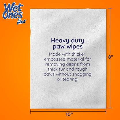 Wet Ones for Pets Antibacterial Heavy Duty Dog Paw Wipes with Tropical Splash Scent - Kills 99.99% of Germs, Thick Durable Disposable Paw Wipes for Dogs, 50 Count