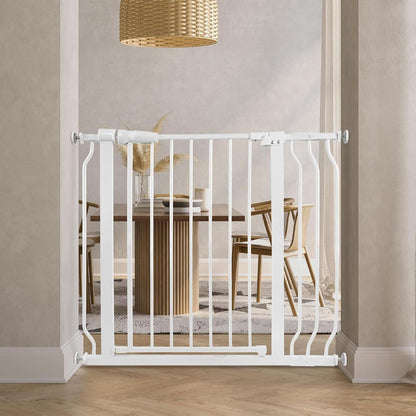 BalanceFrom 29.1-38.5" Easy Walk-Thru Baby and Pet Safety Gate with Hold-Open and Auto-Close – Adjustable Steel Barrier for Stairs, Doorways, and Hallways, No Drilling Installation