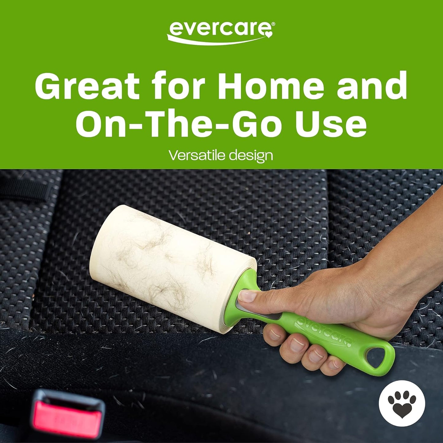 Evercare Pet Lint Roller Refill, Manual Operation, 60 Sheets per Roll, 6 Count Refill Pack for Pet Hair Removal, Green