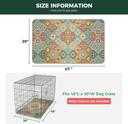 FXW Washable Pee Pads for Dogs, Puppy Pads with Super Absorbent, Specifically Designed for FXW Rollick/Homeplus 24inch 6 Panels Dog Playpen, 39" x 63" Rectangle, Khaki, 1 Pack