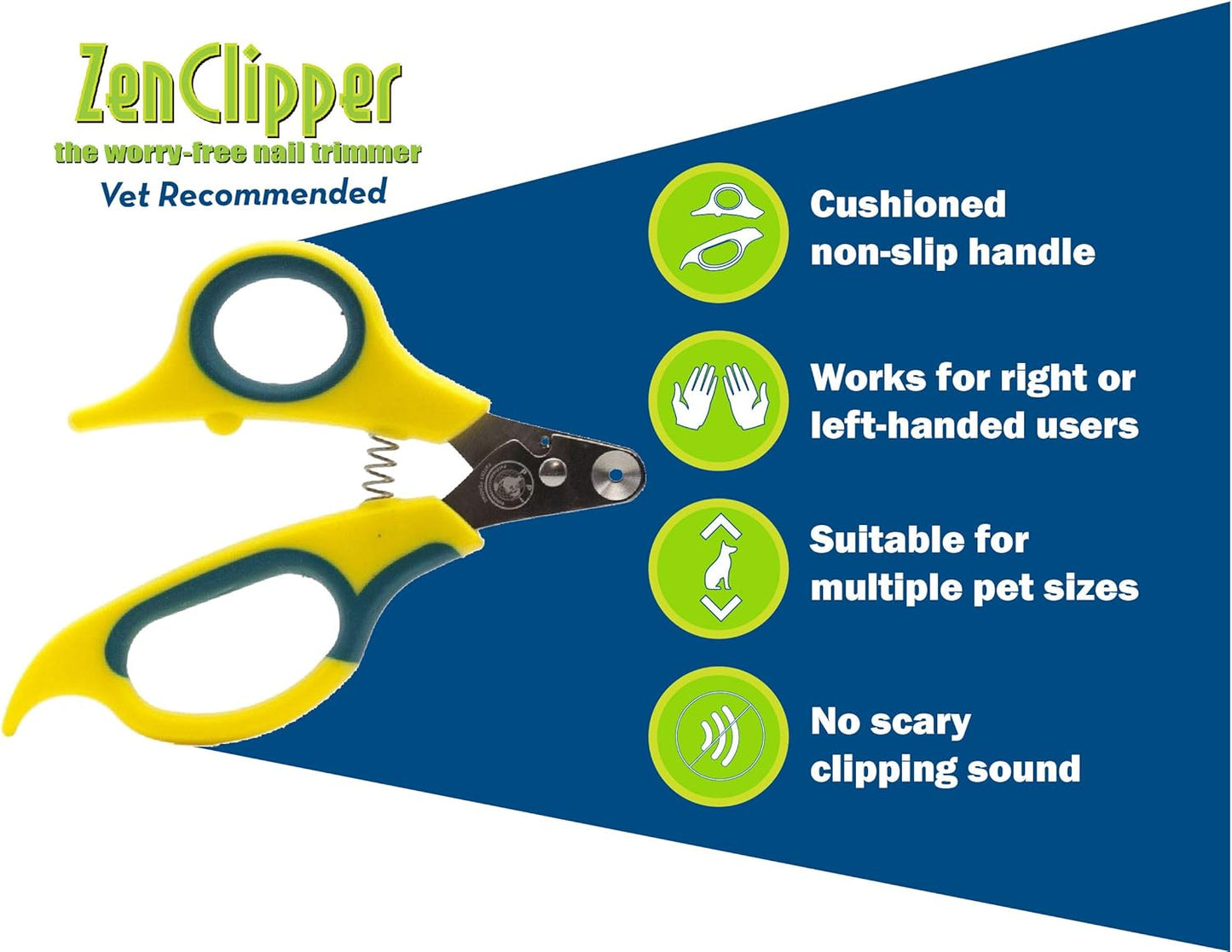Zen Clipper Pet Nail Clipper for Cats – Cat Nail Clipper for Safer Grooming and Nail Care - Clean, Quiet, and Easy-to-Use Stainless Steel Cat Claw Trimmer - (1.5mm Hole)