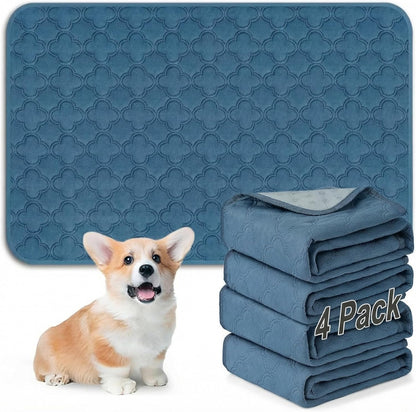 FunFurry Washable Pee Pads for Dogs - 4 Pack Reusable Pee Pads，Waterproof Puppy Pads，Pet Training Pads，Super Absorbent with Dog Paw Shape Non-Slip Backing (Cream, 18" X 24" - 4 Pack)