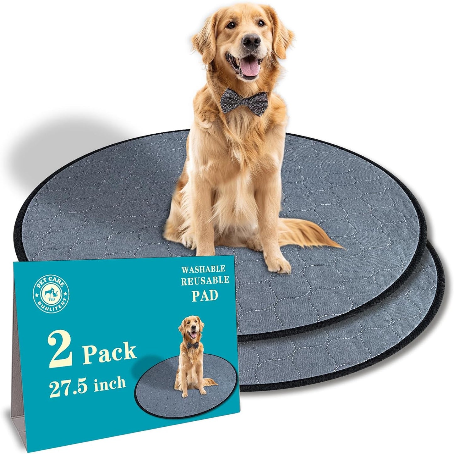 Bunlitent Washable Pee Pads for Dogs 72x72, 2 Pack, Extra Large Reusable Puppy Pads, Dog Training Pads with Quick Dry, Large Anti-Slip Dog Pee Pads, Whelping Pads, Potty Pad