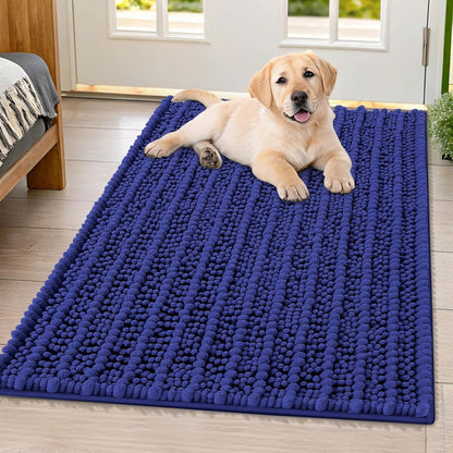 Smiry Dog Door Mat for Muddy Paws 30x20, Extra Soft Absorbent Chenille Doormat, Trap Moisture and Dirt, Non-Slip Machine Washable Front Door Mat for Indoor Entrance Inside Floor, Grey