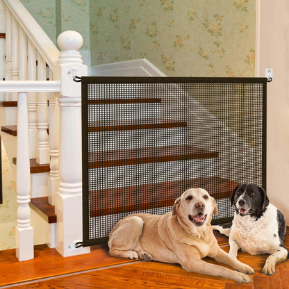 Cupount Baby Gate for Stairs - Dog Gate Indoor Mesh Pet Gates for Doorways (Black, 30" H x 41" W)