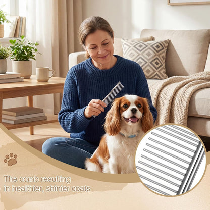 Zhehao Slicker Brush for Pets Dog Grooming Brushes Kit, Long Pin Brush Metal Comb for Long Haired Dogs and Cats to Effectively Remove Tangles, Knots and Mats