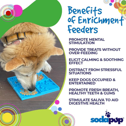 SodaPup Flower Power eMat – Durable Lick Mat Feeder Made in USA from Non-Toxic, Pet-Safe, Food Safe Rubber for Mental Stimulation, Avoiding Overfeeding, Fresh Breath, Digestive Health, & More