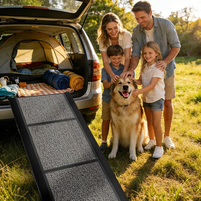 Dog Ramp for Car 63" x 17", Folding Pet Ramp for Large Dogs with Non-Slip Rug Surface, Portable Dog Car Ramp for SUV Car & Truck