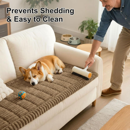 Smiry Couch Cover for Dogs, Non Slip Washable Sofa Protector for Pets, Soft Furniture Cover for Leather & Fabric Couches, Cozy Protect Against Fur, Dirt & Everyday Messes (Dark Grey, 27.6" x 59")