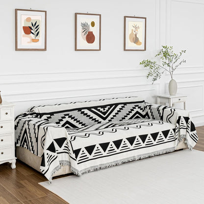 MYSKY HOME Couch Cover for Dogs, Washable Couch Covers, Non Slip Sofa Cover, Couch Cover 2 Cushion Sofa Dogs Furniture Protector with Tassels, Chenille Sofa Slipcover for Pets, 71"x118", Dark Grey