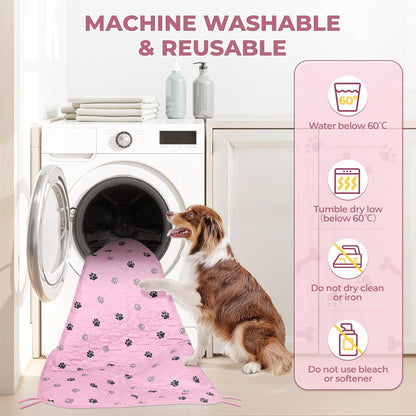 Fostanfly Washable Pee Pads for Dogs, 2 Pack Large 36"x41" Ultra-Absorbent and Leak-Proof Non-Slip Reusable Potty Training Pads for Dogs, Cats, Puppy, Potty Training of Add 8 Lanyards