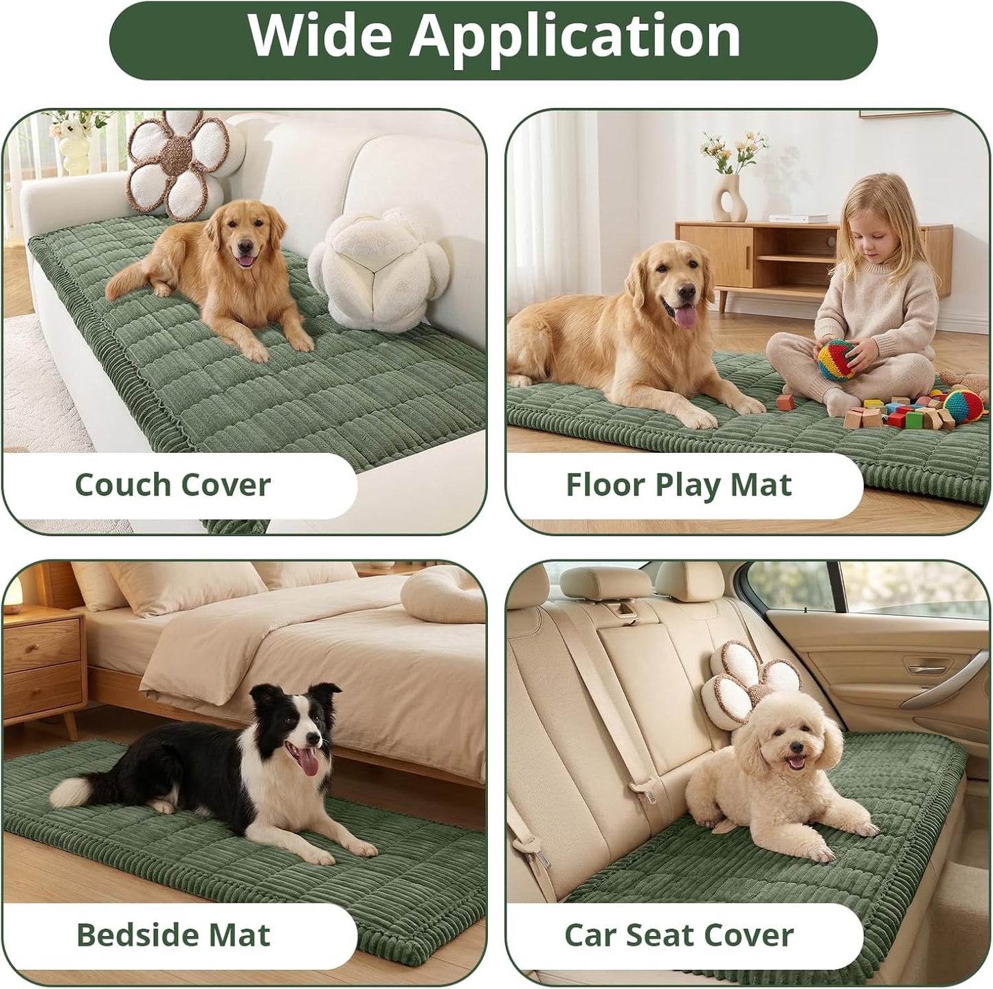 OstepDecor Couch Cover for Dogs, Washable Non Slip Sofa Cover for Pets, Soft Couch Covers for Sofa, Loveseat and Sectional, Furniture Protector Against Pet Hair & Scratches (27.6" x 27.6", Khaki)
