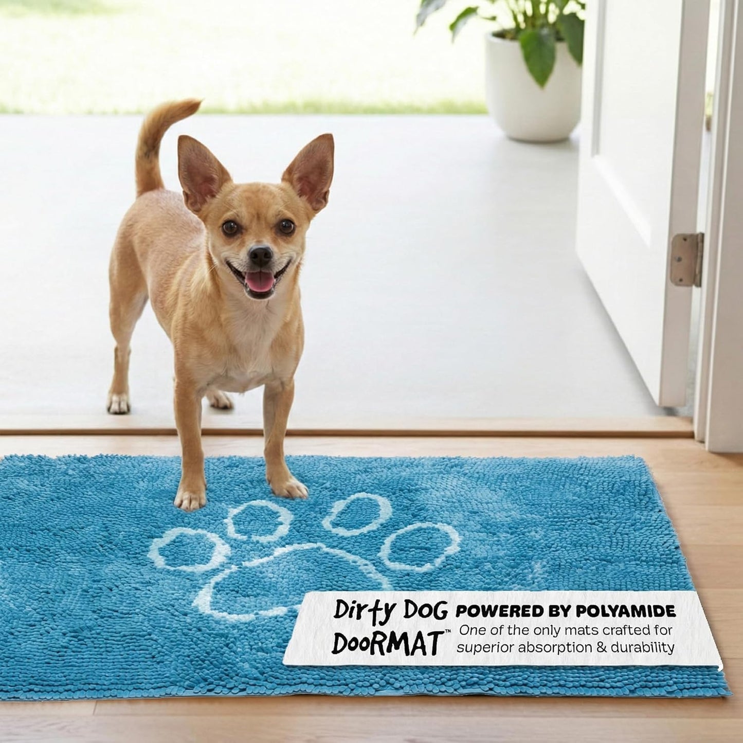 Dog Gone Smart Dirty Dog Doormat - Fast Drying Rug with Super Gripper Backing for Clean Floors - Super Absorbent and Machine Washable Mat for Muddy Paws - Grey