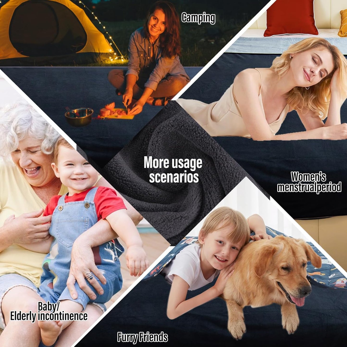 Waterproof Blanket for Bed Couch Sofa, Reversible & Reusable Cat, Dog Blanket Waterproof Washable, Small Water Resistant Blankets, Leakproof (40"x60", Dark Grey/Silver Grey), Ahinahwap