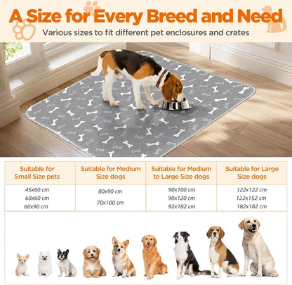 Washable Pee Pads for Dogs, 2Pack Reusable Puppy Pads, Fast Absorbent Dog Pee Pads for Crate Pet Training Pads, Waterproof Whelping Pads for Dogs Bed Mat Crate Indoor (Grey, 18x24)