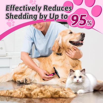 MIU COLOR Pet Grooming Brush, Deshedding Tool for Dogs & Cats, Effectively Reduces Shedding by up to 95% for Short Medium and Long Pet Hair