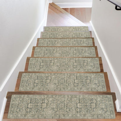 OJIA Extra Non-Slip Stair Treads for Wooden Steps 15PCS, 30"X8" Rubber Indoor Stair Runner Slip Resistant Stair Rugs Safety Mats for Dogs, Kids & Elders, Stairway Grip Step Treads, Gray