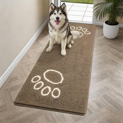 Bcoimo Super Absorbent Dog Door Mat, 30"*20" Anti Slip Mat for Muddy Paws, Pet Rugs for Dirty Paws Washable that Absorbs Moisture and Dirt, for Dog Cage and Pet Resting Carpet