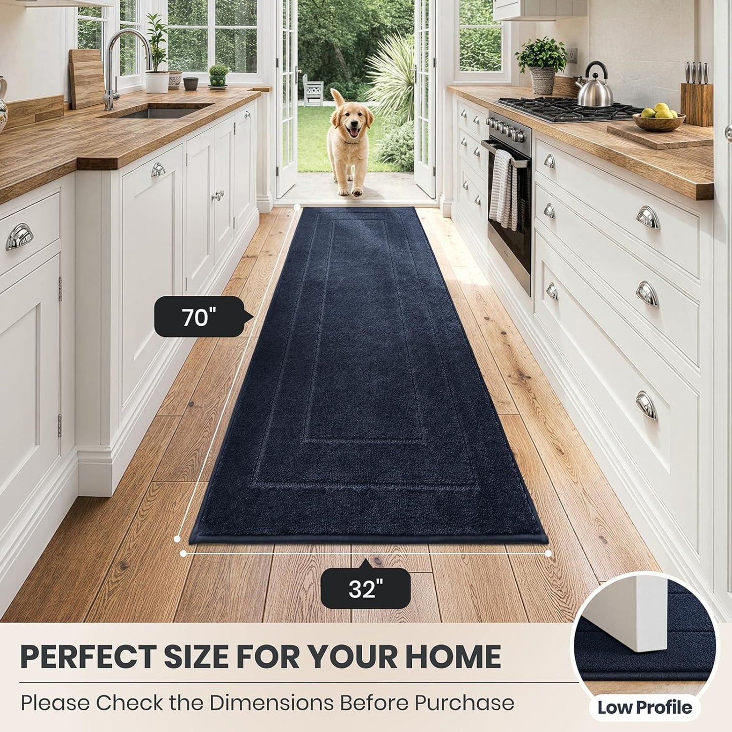 PURRUGS Dirt Trapping Door Mat 32" x 47", Non-Slip/Skid Machine Washable Entryway Rug, Dog Doormat, Super Absorbent Welcome Mat for Muddy Wet Shoes and Paws, Grayish Brown