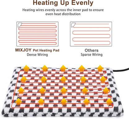 Heated Dog Bed, 11 Adjustable Temperature Dog Heating Pad Indoor with Timer, Pet Heated Mat for Dogs Cats, Electric Cat Heating Pad with Washable Cover, Heated Pet bed-28''x20'', Medium